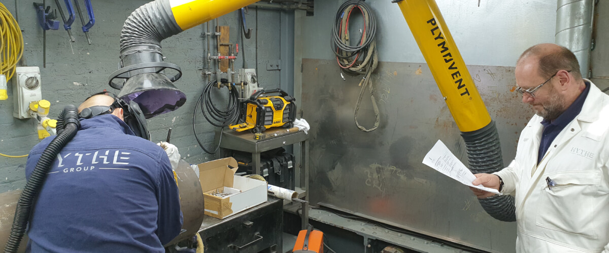 Hythe Group welder welding Inconel Gas shielding flow guides for Rolls Royce